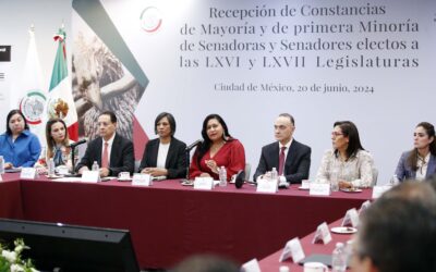 Recibe Senado constancias que acreditan a senadores electos 