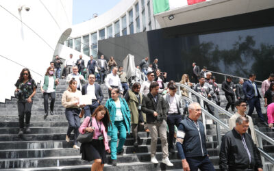 Participan en Senado más de mil personas en el Simulacro Nacional