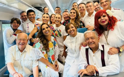 Inaugura AMLO, Sheinbaum y gobernadores de la 4T Tren P’atal en Cancún