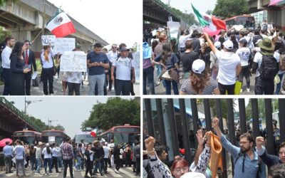 “Todos adentro, todos adentro” gritan estudiantes que intentan portazo en Magdalena Mixhuca