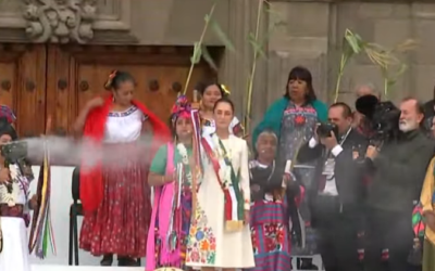 Tenemos esperanza en ti, dicen a Sheinbaum en ritual para recibir Bastón de Mando