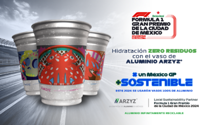 ARZYZ se suma a México GP para utilizar vasos de aluminio 100% reciclables
