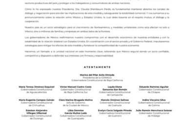 CONAGO respalda a Sheinbaum frente a aranceles de Trump