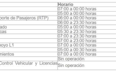 Checa ajuste de horarios en la red de movilidad para el próximo lunes