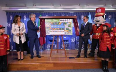 Develan billete de Lotenal conmemorativo por 80 Aniversario de la ONU