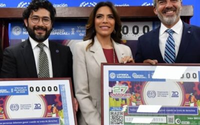 Develan billete de lotería por siete décadas de la OIT en México