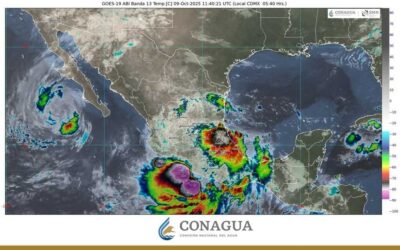 Priscilla se localiza a 265 km al oeste-suroeste de Cabo San Lázaro