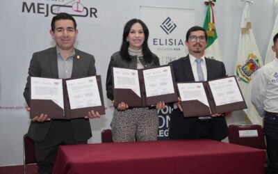 Firma Elisia Education Hub convenio con autoridades de educación de Michoacán