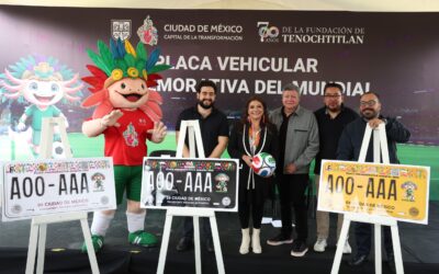 Presentan tres modelos de placa vehicular conmemorativa del Mundial