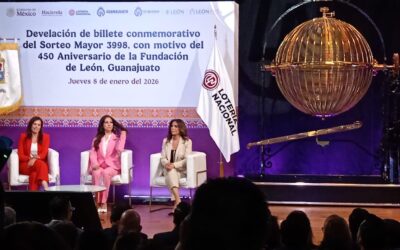Develan con «cachito» de Lotería el 450 Aniversario de León