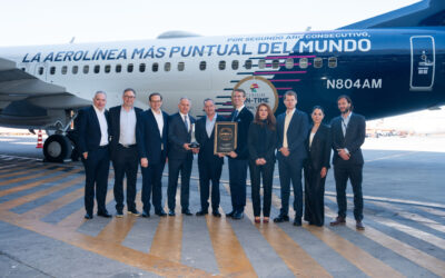 Galardonan por segunda vez a Aeroméxico como aerolínea global más puntual