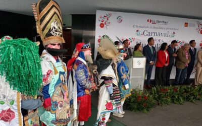 Presentan Liz Sánchez en Senado Carnaval de Huejotzingo, en Puebla