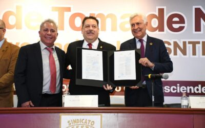 Recibe Roberto Javier Gómez Toma de Nota como Presidente del SNTISSSTE
