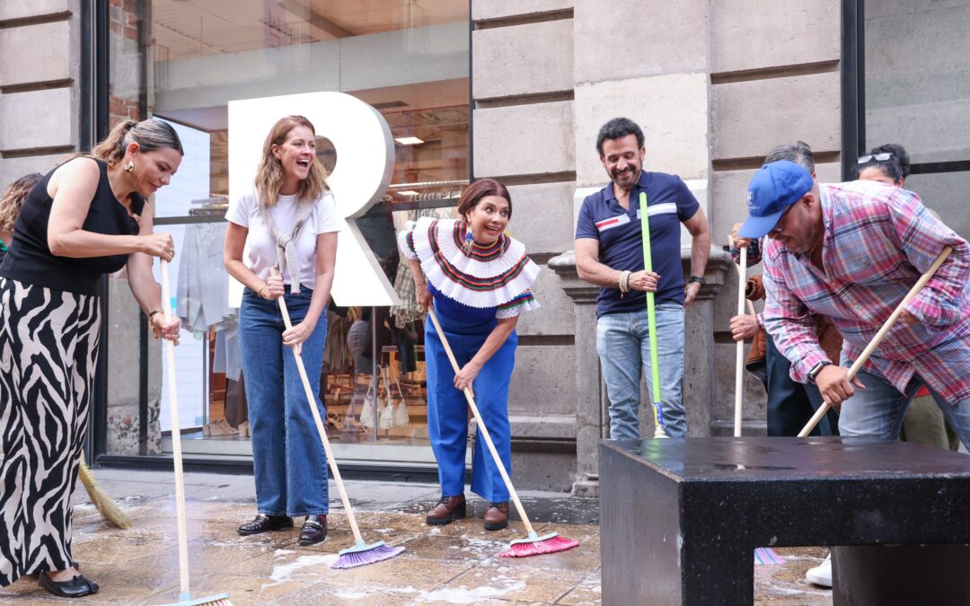 Impulsa Brugada Tequios de limpieza en Centro Histórico para su recuperación