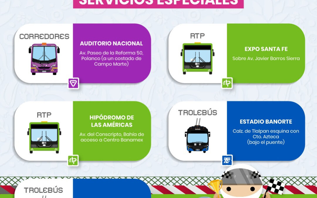 Habilitan servicios especiales de movilidad para El Gran Premio de México